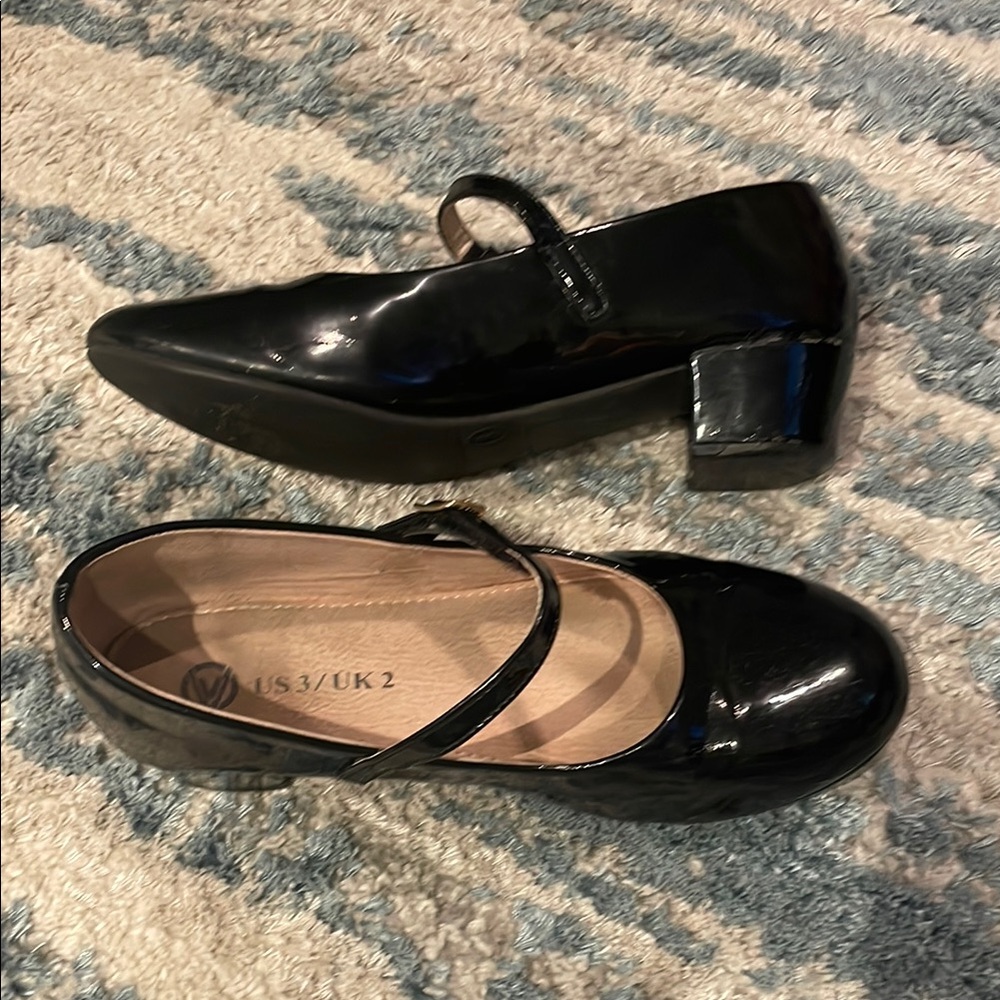 Kids Black Mary Jane/ Character Shoes - Picture 2 of 5